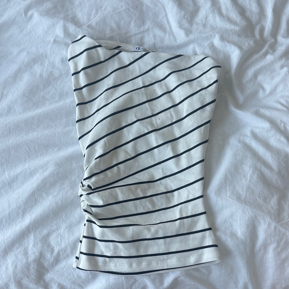 Zara Black and White Striped Tank Top